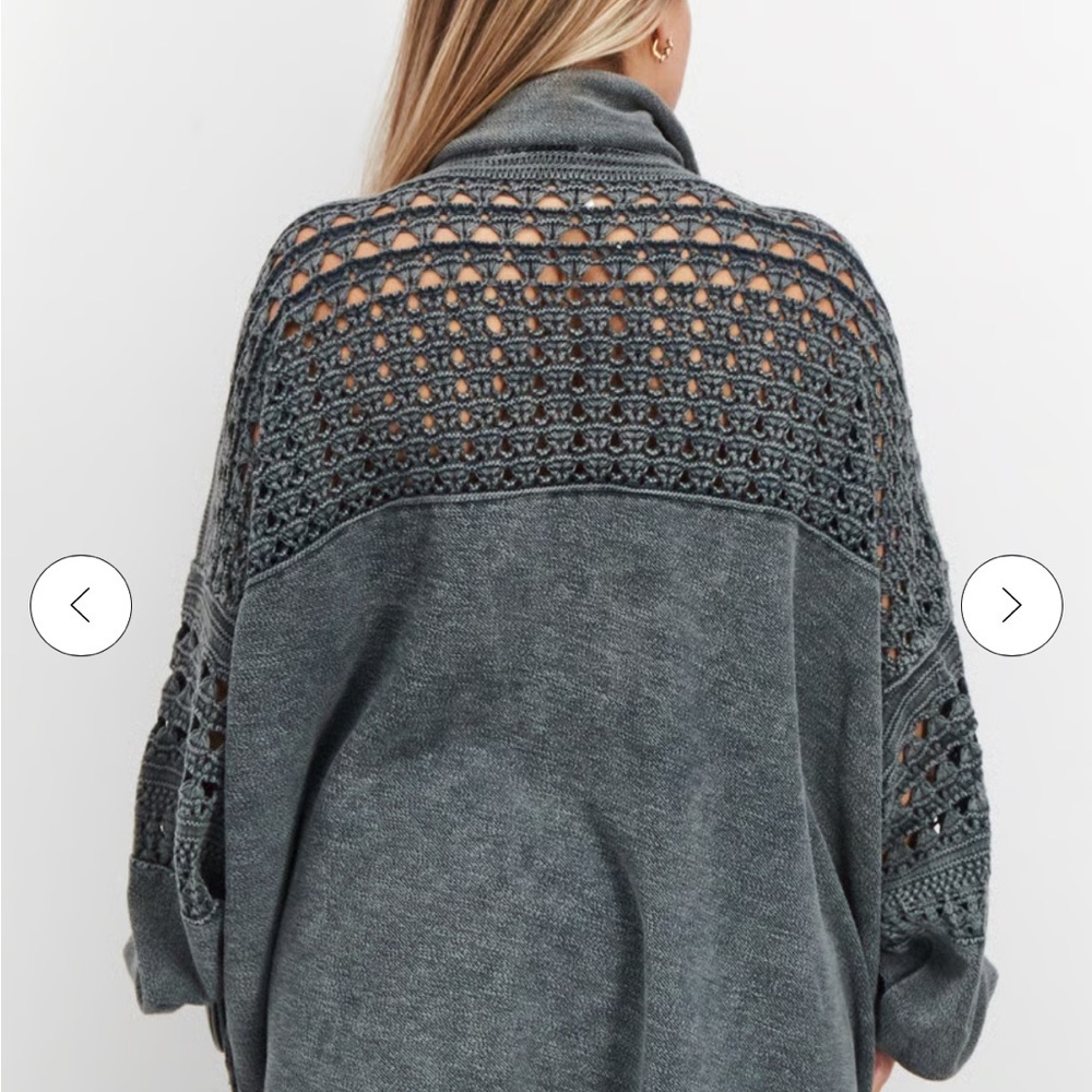 Free People Dune Bug Crochet Zip Up Jacket Size XS EUC - Picture 2 of 12